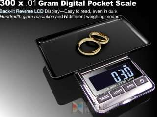 300 x 0.01 Gram Digital Pocket Scale Jewelry Scale  