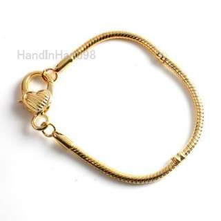   Lobster Clip Snake Chain Bracelet Fit Charms Beads FREE SHIP *Option