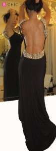 Sherri Hill 1453 SIZES 4,6,10,12,14 Black Long Open Back Evening dress 