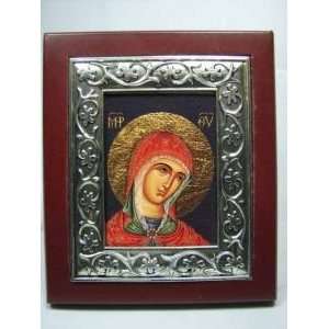  VIRGIN MARY Orthodox Icon Canvas Wooden Frame (4.7x4inch 