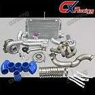   AE86 4AGE T3 Turbo Intercooler kit Top Mount+Downpipe Blue Hose