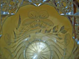 Vintage LEADED Glass VASE Flower DIAMOND Urn CONTAINER  