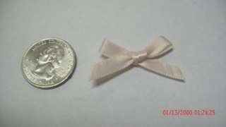 12 Satin Ribbon Bow Tie Ecru Craft Dolls Sewing Children HairBow 