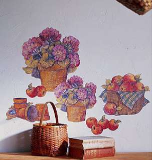 Apple Baskets Flower Pots Market Basket Wall Art Murals  