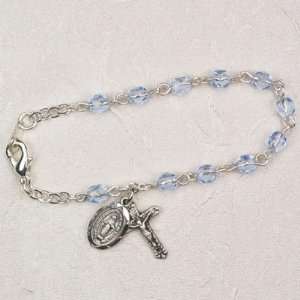 Baby Bracelet BR116 ZR Sterling Silver Birthstone Blue Zircon 5 1/2 