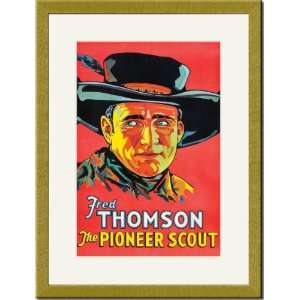  Gold Framed/Matted Print 17x23, The Pioneer Scout