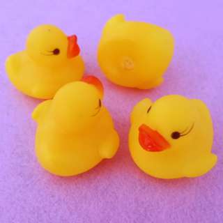   Bathing Bath Tub Toys Mini Cute Rubber Race Squeaky Float Duck Yellow