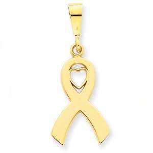  14k Gold Heart In Awareness Pendant Jewelry
