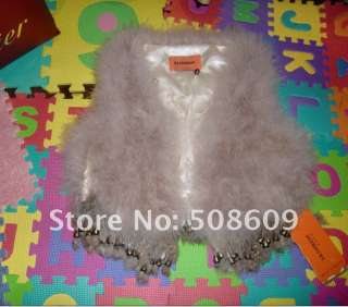 Hot Sale NEW  New Ostrich Feather Fur Vest Soft Warm 