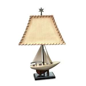  27 Coastal Inspired Sailboat Lamp with Whip stitched 