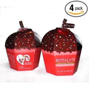 Emilys Dark Chocolate Covered Cherries, 4 Ounce (Pack of 4)  