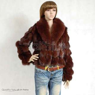 Luxury Fox Fur Jacket/Coat/Overcoat with Fox Fur Collar  