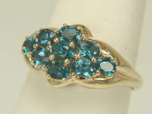 10k Yellow Gold 1.80ct Oval London Blue Topaz Ring  