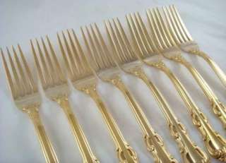 Towle Golden Electroplate Flatware King Arthur 7 5/8 Dinner Forks 8 