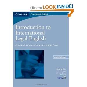   Legal English Teachers Book A Course for Classroom or Self Study Use