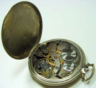 BEAUTIFUL VINTAGE WHITE GOLD BULOVA POCKET WATCH FOR PARTS REPAIR NICE 
