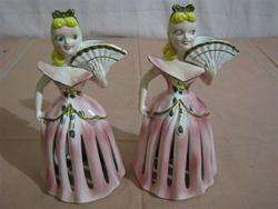 Pair of Vintage Kreiss Candleholder and Napkin Caddies or Holders 