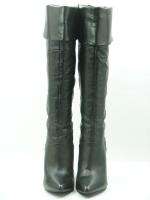 GUESS Black Soft Leather Cuff Knee High Tall Boots Heels Womens 9.5 M 