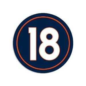   Number 18 (#18) Peyton Manning Broncos Colors Sticker 