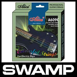 Alice Multi Coloured Electric Bass Guitar Strings  