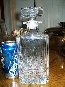LEAD CRYSTAL WHIKEY WINE BEVERAGE DECANTER 8 3/8 TALL CRYSTAL STOPPER 