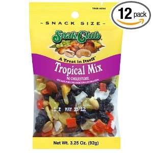 Snak Club Tropical Mix, 3.25 Ounce Bags (Pack of 12)  