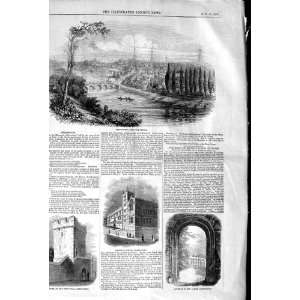 1845 SHREWSBURY RIVER SEVERN GRAMMAR SCHOOL CASTLE