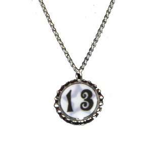  Thirteen Bottle Cap Charm Necklace   13th Birthday Gift Jewelry