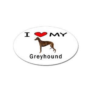  I Love My Greyhound Oval Sticker 