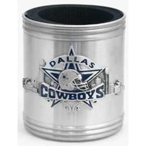  Dallas Cowboys Stainless Steel & Pewter Can Cooler Sports 