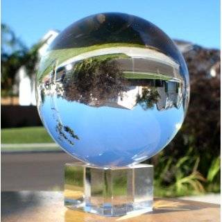 Crystal Meditation Ball Globe 80 Mm, Clear, Free Stand
