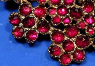 This antique Splendid Brooch is mounted with Bohemian Garnets 