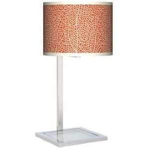   Garcia Seafan Coral Glass Inset Giclee Table Lamp