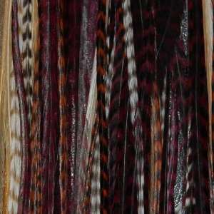    Burgundy with Love Feather Extension