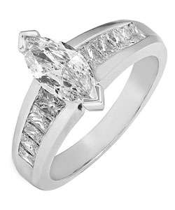 14k White Gold 1 1/2ct TDW Marquise Diamond Ring (H I, SI)   
