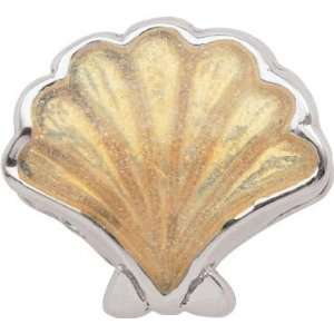 Persona Sterling Silver Golden Sea Shell Charm fits Pandora, Troll 