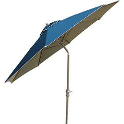 Premium Aluminum Woven Canopy Blue 9 foot Umbrella  