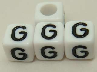 new 50g290pcs Nice White Single Cube Acrylic Alphabet Letter Charm 