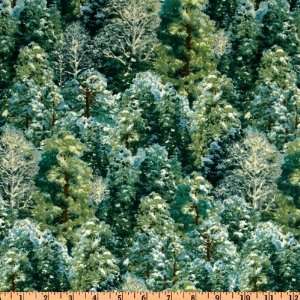  44 Wide Winter Enchantment Forest Green/Pine Fabric By 
