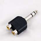 2pcs,6.35mm 1/4 Stereo Audio Headphone Jack Adapter to 2 RCA,2121
