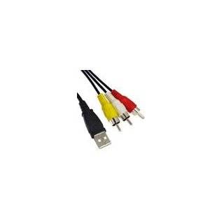 USB Male A to 3 RCA AV A/V TV adapter Cord Cable for Sharp tv & video