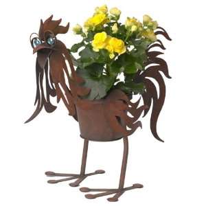  Doc the Metal Rooster Planter Patio, Lawn & Garden