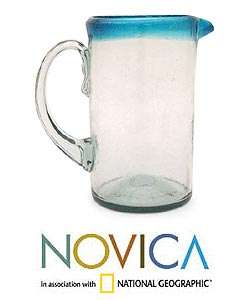 Glass Aqua Pitcher (Mexico) Price $28.49