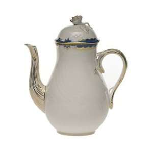  Herend Princess Victoria Blue Coffee Pot With Rose 