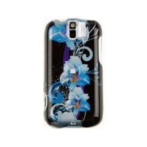 Reinforced Plastic Design Phone Case Cover Blue Flower For T Mobile 