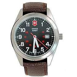 Swiss Army Mens Garrison Calfskin Strap Watch  