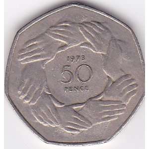  1973 Great Britain 50 Pence Coin 