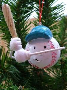New Baseball Cap Bat & Ball Christmas Tree Ornament  