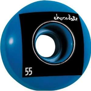   Chocolate Flourescent Square 55mm Blue Skate Wheels