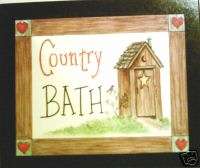 OUTHOUSE Country BATH Primitive BATHROOM SIGN Blk Brdr Decor C Store 4 